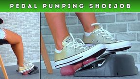 Pedal Pumping The Cum From Your Balls Under My Gold Converse Sneakers (249) - Split Cam 1 - Cock Trample Trampling Pump CBT Trainers Shoejob Footjob Sneaker Trainer Fetish All Stars Chuck Taylors