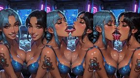 30sec ai animation: beautiful women kissing