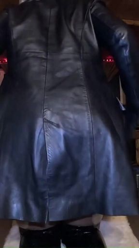 Powerful moment from "Shiny Leather Fetish - Cameltoe, Dirty Talk &amp; Intense Orgasm 307- preview"