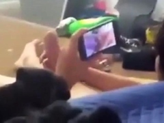 Watch my friend cumming while he's watching porn