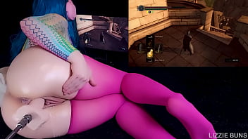 Gamer gets his dick sucked and fucked by a huge booty