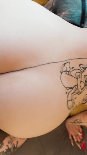 POV threesome with Tattoo Girls - ANAL, ATM - Eden Ivy &amp; Anuskatzz   Clip 2