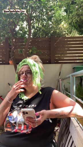 Morning Outdoor Smoking Ritual - BBW Brazilian MILF Goddess