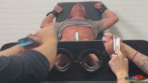 Tickling 101: Tickling Tattooed Chad Matlock in the Stocks On His Feet, Pits, Nipples, and Crotch Pt3