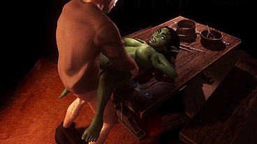 Sex with hot busty goblin girl