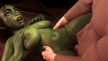 Sex with hot busty goblin girl