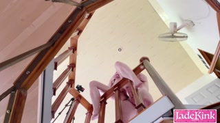 Risky fucking on top of the staircase! We almost fell off while having sex!!