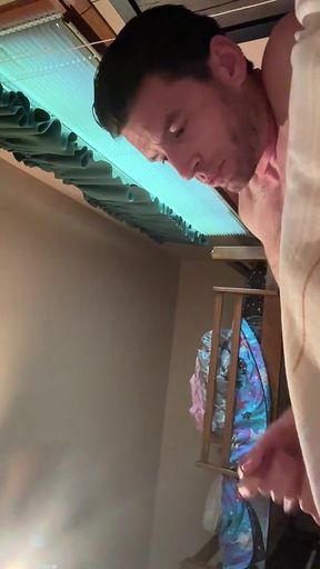 On Bed, Side View of Ripped Abs, Dirty Talking Big but