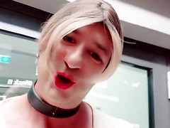 cd fucking toy in outdoors on glas door