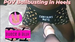 POV Ballbusting in Heels