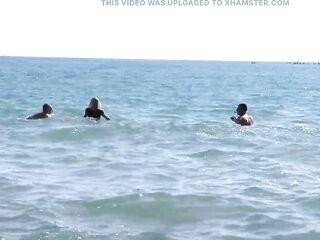 3some sex with my wife a horny golden-haired gets her ass