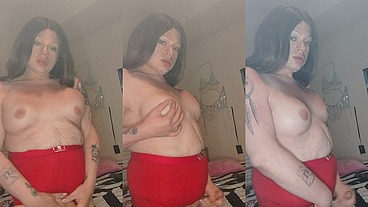 Tsladoll - big titty TS jerks off