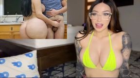 Hot Babe Reacts to Porn ASMR, Amateur Stepson Fucks Busty Stepmom