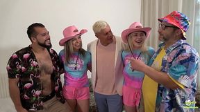 Wild orgy with hot pornstars fucking and blowing