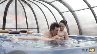 OLD4K. Brilliant chaturbate with perky boobies has sex with old man