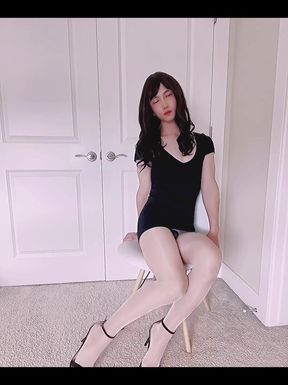 I Like This White Shiny Pantyhose^^