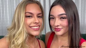 KISS PERFECT GIRLS IN A HOT FACE LICKING KISS - NEW TOP BLONDE NATHÁLIA AND ADRIANA - NEW MR SEP 2024 - CLIP 1