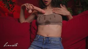 spitting on jeans and squirting orgasm