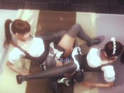 Two Lesbian Maid Scissoring With clothed