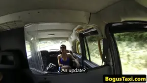 Facialized brit taxi babe railed by cabbie