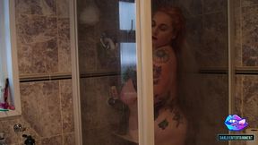 sexy bbw bambi beauty gives a wet blowjob in the shower