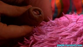 Masked jock Zack Randall solo masturbates his throbbing cock
