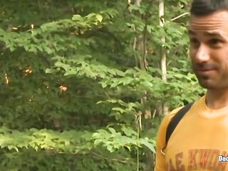 DaddySexFiles: Conner Joe and CJ get down for an outdoor military threeway raw