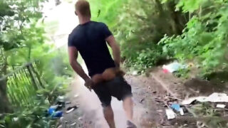 Cumshot, orgy, bareback, gangbang, outdoors, muscle &#8211; public movie of American Gabriel Cross, getting anal fuck