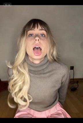 Blonde petite 18yo Girl bouncing