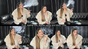 Furs, leather bra, leather pants and Misty 120s