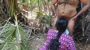 Housewife Sucking and Licking Forest Outdoor