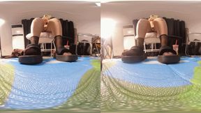 3D VR180 LINGLING thick-soled black sandals crush