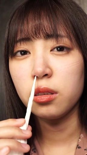 Sara Kagami with Her Nose Opened - Nose Hook, Suction Device and Swabs