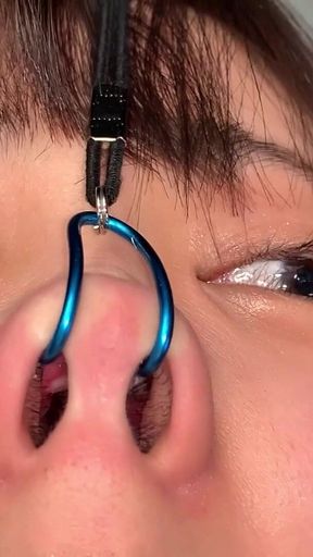 Sara Kagami with Her Nose Opened - Nose Hook, Suction Device and Swabs