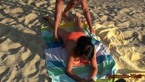 Outdoor sex on the beach with a stranger! Ass and pussy creampie and facial cumshot