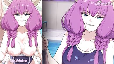 Aura from Sousou no Frieren swim blow job hentai by eggxanime