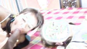 ”Two teens share heavy dick in dirty POV FFM threeway”