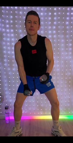 Fitness Workout in Blue Ck Shorts