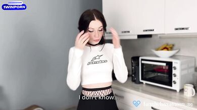 Sloppy blowjob for a tiny cute brunette with perky tits