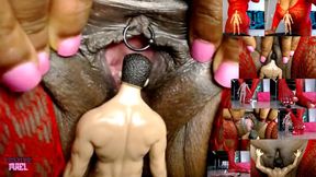Micro Man Wrapped In Virgin Pussy Lips - Pussy Worship, Pussy Vore, Squirting, Ebony Unaware Giantess Mael