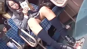 Glasses Stepdaughter Take A Peek While Wetting Pants Erotic Book Reading In Abandoned Bus