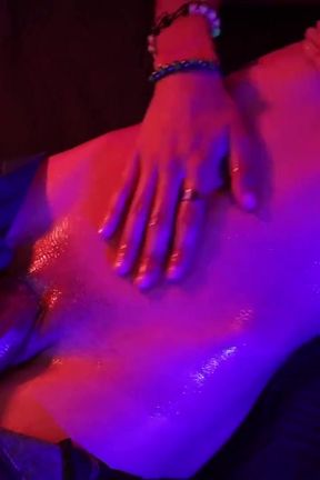 Hot Skinny Twink Magic C Jerking His Big Cock with Oil Shooting a Thick Cum Load