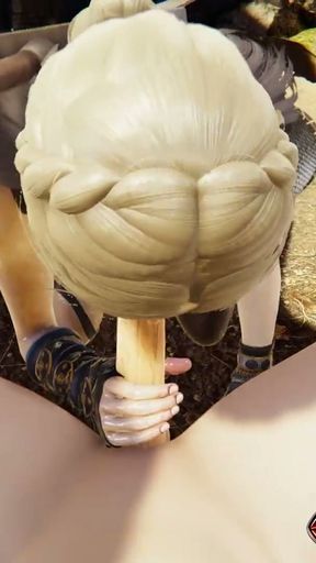 Seductive Viking Girl in Village 3D Hentai - Big Dick Blowjob, POV Handjob Service, and Cum In Mouth   Clip 1