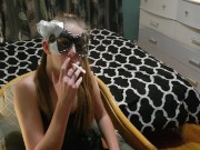 Pretty girl smoke for you bastard  (smoke fetish dirty talk)