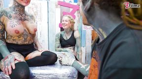 Inked Lovers Big Dick Foursome Merry's Tattooed Adventure