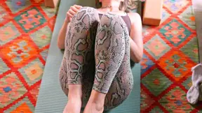Amateur Blonde Gives a Deepthroat Blowjob on Yoga Mat