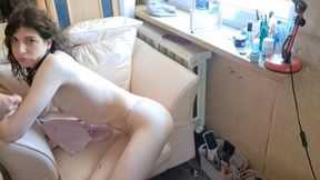 Sissy Slut Takes Cock in Oral Pussy, Cum on Face and After Rough Use Golden Shower