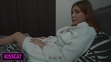 Taboo Fantasy Turns Real? Step mom Helps Step son in Share Bed with Hand, but Fills Pussy with Cum