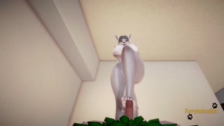 Furry Hentai - White Wolf x Human Dragon POV Footjob