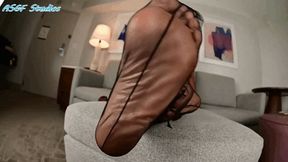 Moody back with some super sheer pantyhose socks - MP4
